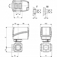853K16E77 Elektryczny zawór kulowy 3-drożny 2" M