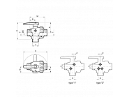 45534447A Zawór kulowy T7 3-drożny przelotowy 