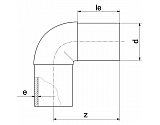460507075 Kolanko polietylenowe 90° do zgrzewania SDR 17 Plasson, 75 mm