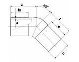 490607160 Kolanko polietylenowe 45° do zgrzewania SDR 11 Plasson, 160 mm