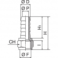 HCFP618 Złączka do węża 6mm x 1/8"