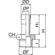 HCMP814 Złączka do węża 8mm x 1/4"