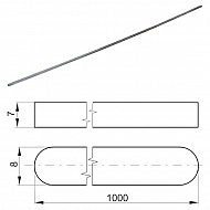 11400807000 Wpust pryzmatyczny, 8x7x1000