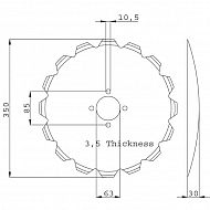 90085510 Tarcza zgarniaka zębata