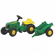 R01219 Traktor Rolly Kid John Deere z przyczepą