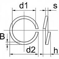 127B7 Podkładka sprężysta ocynk Kramp, M7, Ø 7x12,8x1,6 mm, stal ocynk DIN 127b