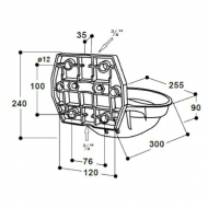 SU1000123 Poidło miskowe, 12P-MS 3/4''