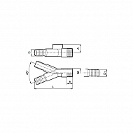140001AKB Rozgałęziacz 45° + tuleja 2x25 mm / 1x1"