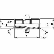 VNBM0414 Złączka gwintowana redukcyjna 1/4 BSP x M14, 1/4xM14, M14x1/4