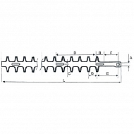 FGP014223 Nóż nożyc do żywopłotu serwisowy, 634 mm góra