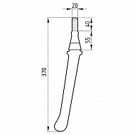 KE0803 Ząb brony aktywnej, lewy/prawy M20x1.5 L=370 mm pasujący do Landsberg, Kramp
