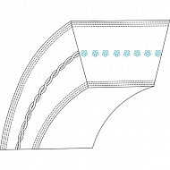 FGP800014 Pasek klinowy napędu jazdy 17x1734 mm do traktorka MTD Series 500 Variator OEM 754-0626 Kramp