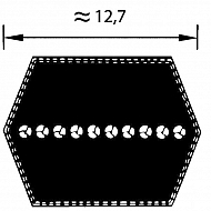 FGP016418 Pasek klinowy sześciokątny, dwustronny AA60 12,7x1579 mm