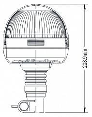Lampa ostrzegawcza, błyskowa ,,kogut'' led 12/24V pomarańczowa, homologacja 