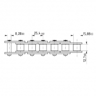 8020K002513A1 Łańcuch do prasy, 158 ogniw 1" x 1/2" K002513A.1
