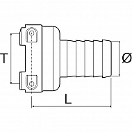 1090752 Króciec węża T7F 52mm