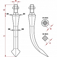 EZ202002SP Zęby brony łyżka zagięta M16 hartowane