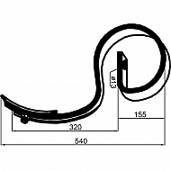 201470GP Ząb sprężynowy, 45x10x535 mm z redliczką pasuje do Väderstad gopart 201470