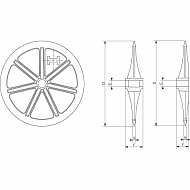 PR70075 Pierścień ugniatacza, szprychy H 100/50 GGG50