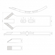 CP071CN Redlica dwusercowa, z węglikiem spiekanym, 80 x 30 x 330 mm