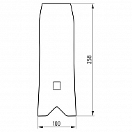 1738050070N Osłona grządzieli 240x100 mm wzmocniona wygięta, 1-otw. pasująca do Unia, Kramp