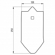 1738050010 Dziób zęba, 250x120 mm wzmocniony wygięty, 1-otw. Unia