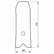 1738050020 Osłona grządzieli 310x100 mm wygięta, 1-otw. Unia