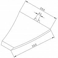 990573 Nóż 35 cm przyspawany