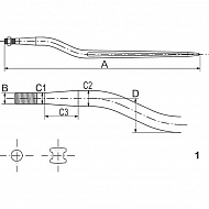 KK221195 Zęby do kiszonki M24x820mm KG