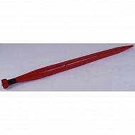 KK221193 Ząb ładowacza, prosty, profil kwadratowy 36x680 mm końcówka szpiczasta z nakrętką M20x1.5 czerwony Kverneland, Baas, Trima