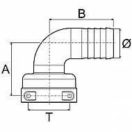 1190538 Przyłącze węża 90° T5F 38 mm