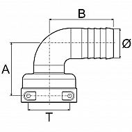 1191540 Przyłącze węża 90° T5M 40 mm