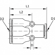 TMC64444P Redukcyjny rozdzielacz wtykowy, 4 odgałęzienia, 6 - 4 - 4 - 4 - 4