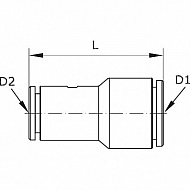 SC106P Łącznik wtykowy prosty 10 - 6 mm