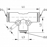 TC646P Trójnik wtykowy redukcyjny 6-4-6