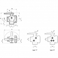 45521116 Zawór kulowy gwint wewnętrzny 1-1/2" 3-drożny ze strumieniem przerywanym ARAG