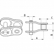 8020K2517D12 Półogniwo wygięte, podwójne Steel Power, 1" x 17,02 mm K2517D