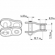 8020K130812 Półogniwo wygięte, Steel Power, 1/2" x 5/16" K1308