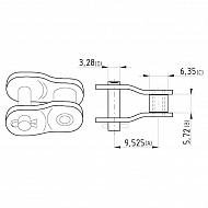 8020K100612 Półogniwo wygięte Steel Power, 3/8" x 3/16" K1006