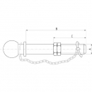Z992519KR Sworzeń kulowy przykręcany, K50 25.4 x 190 mm