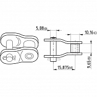 8020K161012 Półogniwo wygięte, Steel Power, 5/8" x 3/8" K1610