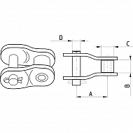 8020K161012 Półogniwo wygięte, Steel Power, 5/8" x 3/8" K1610