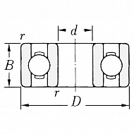 609H2RS Łożysko kulkowe RVS, stal szlachetna 9x27x7 mm