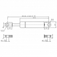 CA105244 Sprężyna gazowa, siłownik gazowy,  L225 -75N, L-225 mm, 75N, Stabilus 105244, pasuje do Case IH