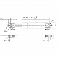 CA070386 Sprężyna gazowa L225-120N, L 225 mm, 120 N