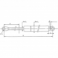 CA093017 Sprężyna gazowa L225-180N, L 225 mm, 180 N