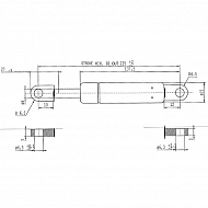 CA093017 Sprężyna gazowa L225-180N, L 225 mm, 180 N