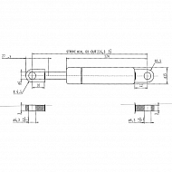 CA082449 Sprężyna gazowa L225-250N, L 225 mm, 250 N