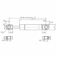CA719250 Sprężyna gazowa L242-1300N, L 242 mm, 1300 N