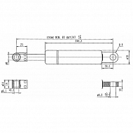 CA044334 Sprężyna gazowa L245-250N, L 245 mm, 250 N